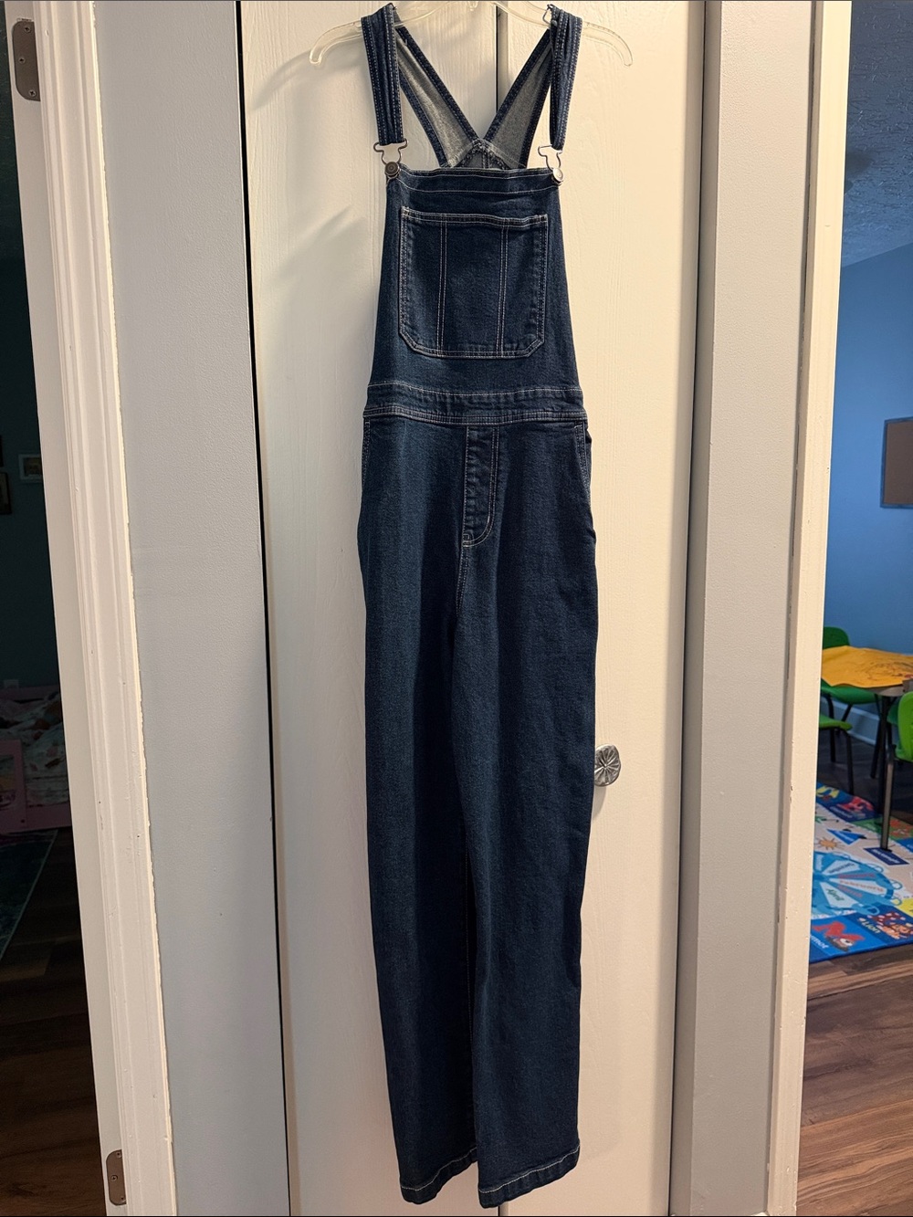 Classic Dark Blue Denim Overalls Size Medium